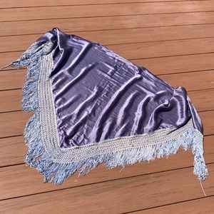 Silk fringed shawl/wrap